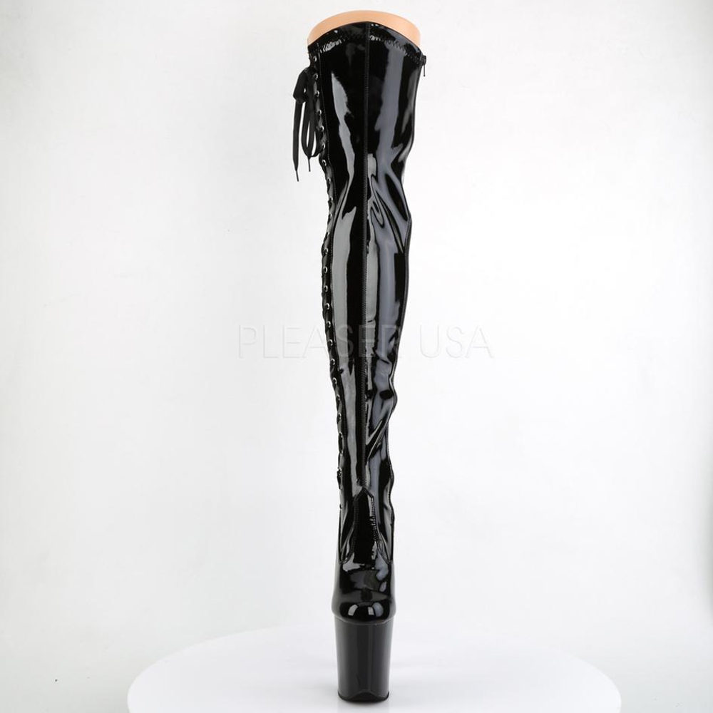 Pleaser Pleaser Overknee Laarzen FLAMINGO 3050 Zwart Pleaser Flamingo 3050 hoge overknee laars met stiletto hak